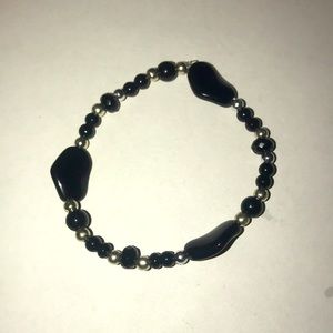 Black and silver stretchy bracelet
